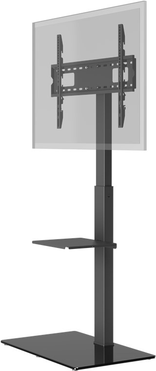 Goobay TV-Bodenständer Basic (Größe L) - Halterung für Fernseher und Monitore zwischen 37 und 70 Zoll (94-178 cm) bis 40 kg, schwenkbar