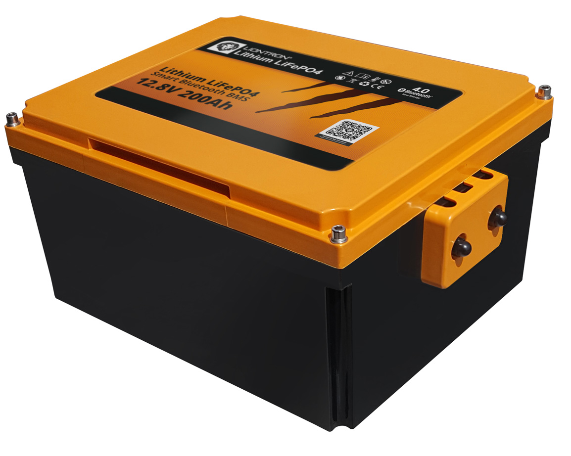 LIONTRON LiFePO4 Wohnmobil Untersitz Akku Smart BMS 12,8V, 200Ah - Vollwertiger Ersatz für 12 Volt Blei-Akkus