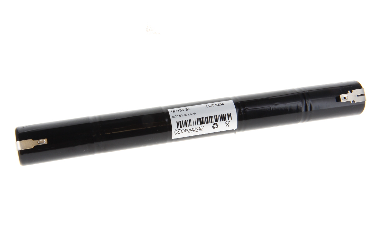 CoPacks NC Akku Not- und Sicherheitsbeleuchtung - Sub C-Size - 6 V 1800 mAh 220x22 mm (+2,8mm / -4,8mm Faston)