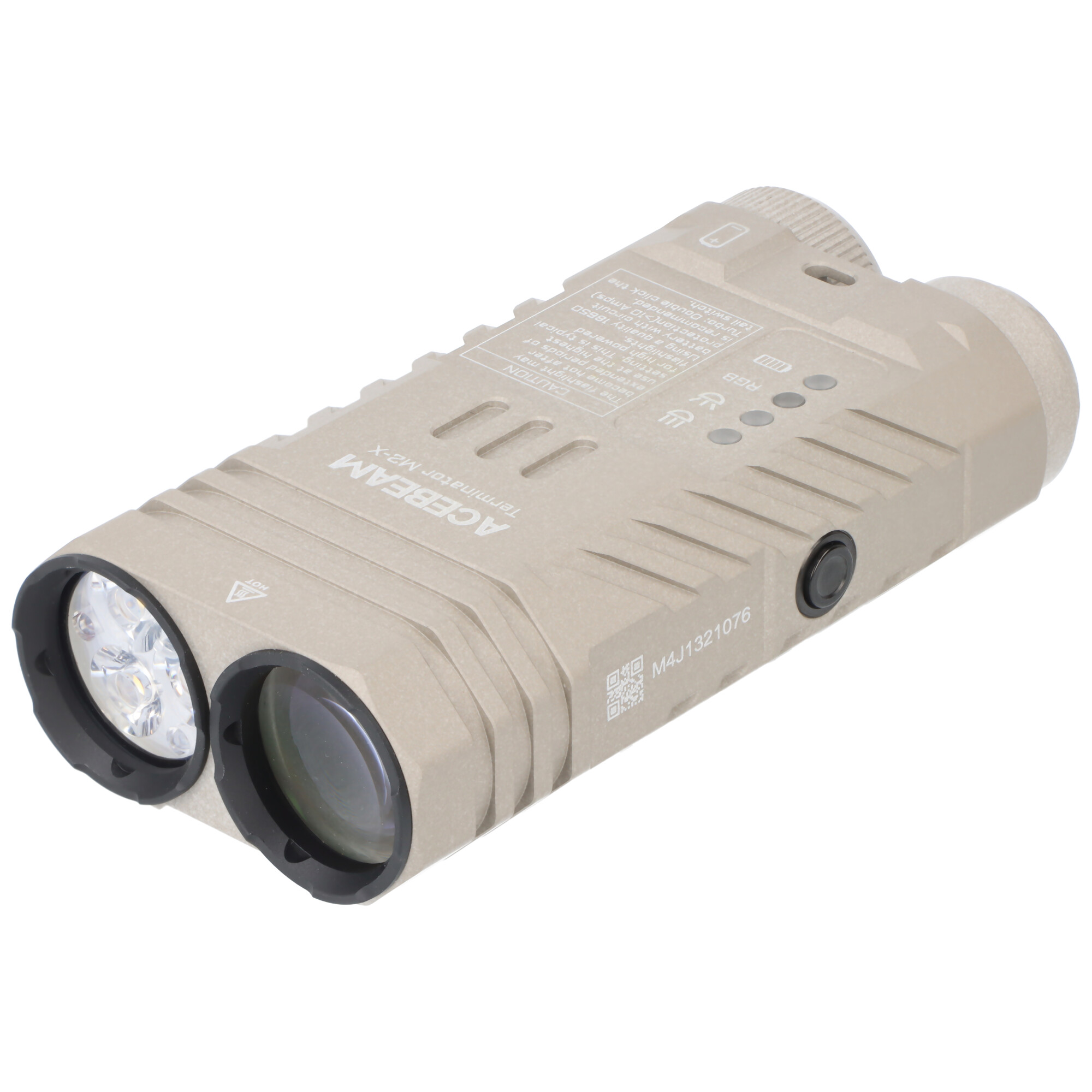 AceBeam Terminator M2-X Dual LED-Taschenlampe, 5.000K CRI90 LED, max. 2000 Lumen, mehrere Lichtquellen, Sieben-Farben-Licht, Farbe weiß
