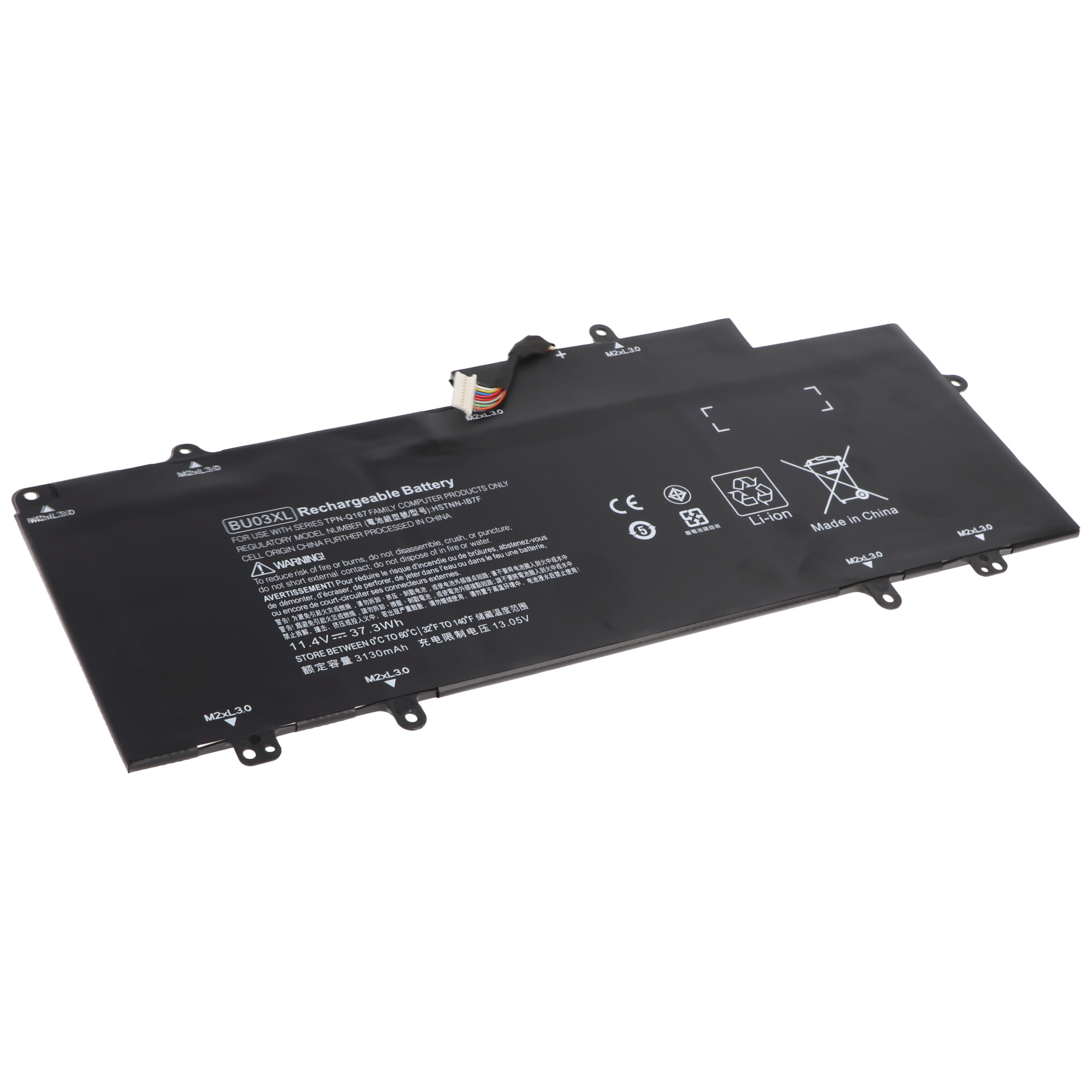 Akku passend für HP Chromebook 14 G4, Li-Polymer, 11,4V, 3250mAh, 37Wh