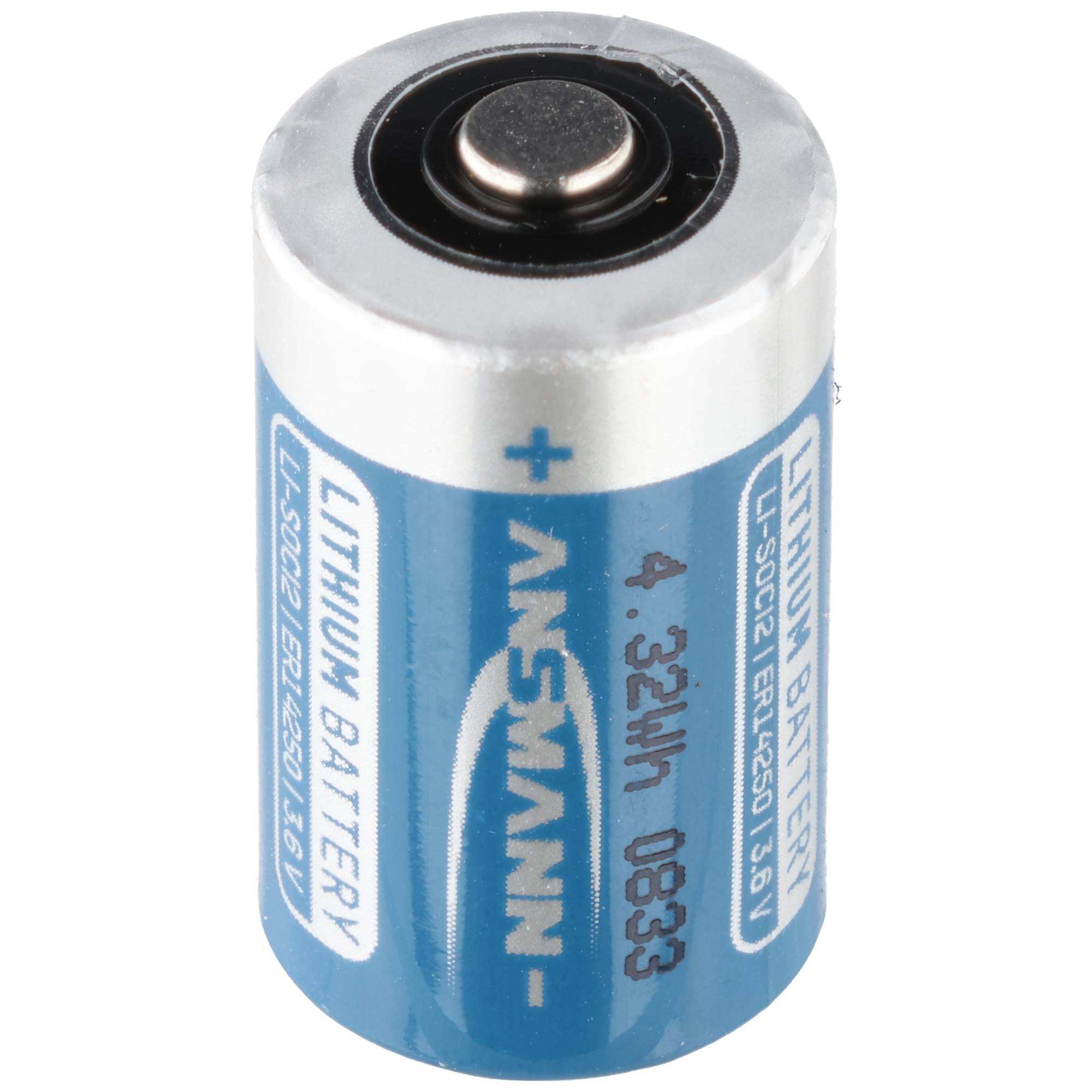 Lithium Batterie 3.6Volt, ER14250-1/2AA, 25,2x14,5mm, Einweg-Batterie