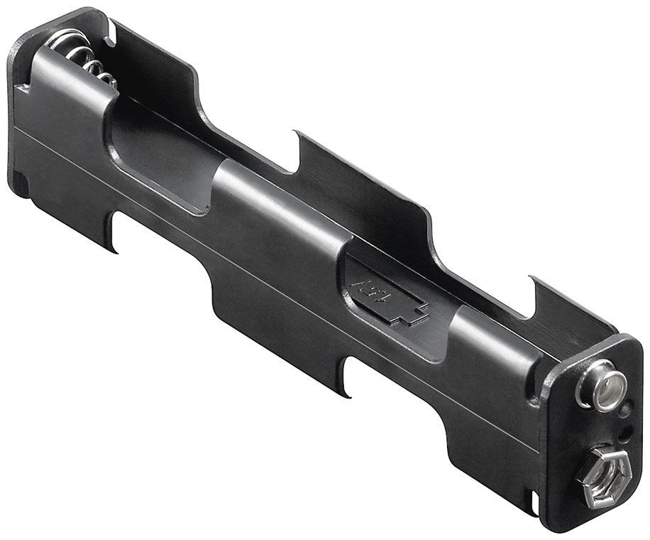 4x AA (Mignon) Batteriehalter - Druckknopf – Batteriehalter AA Mignon, Batterie Halterung Elektronik (Kunststoff)
