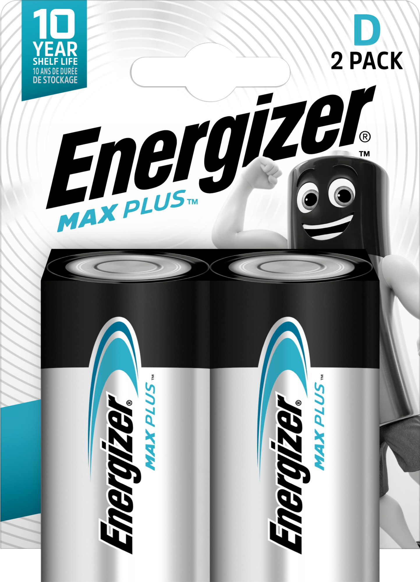 Energizer Batterie Alkaline, Mono, D, LR20, 1.5V Max Plus, Retail Blister (2-Pack)