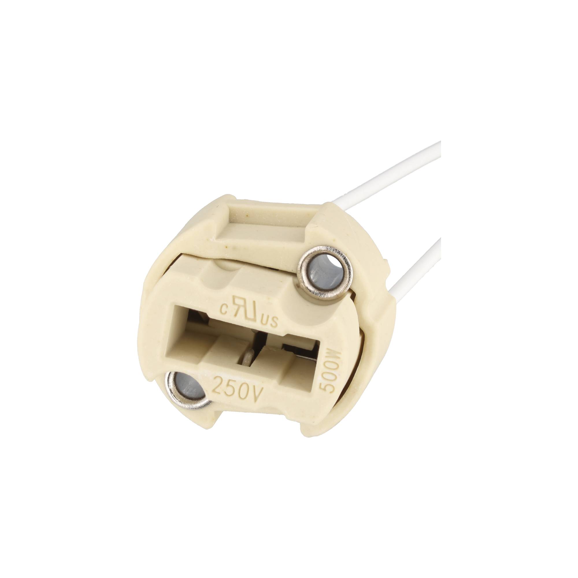 Goobay G9 Lampenfassung mit Zwillingslitze - max. 100 W/250 V (AC), 0,15 m Kabel, Keramik