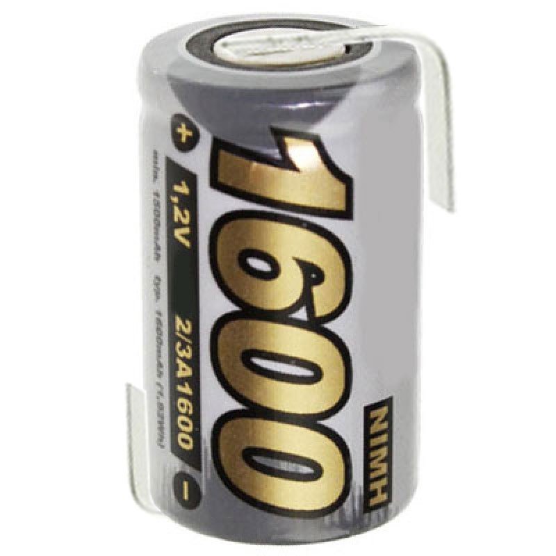 NiMH Akku 2/3A 1600mAh NiMH Akku mit Lötfahne in Z-Form