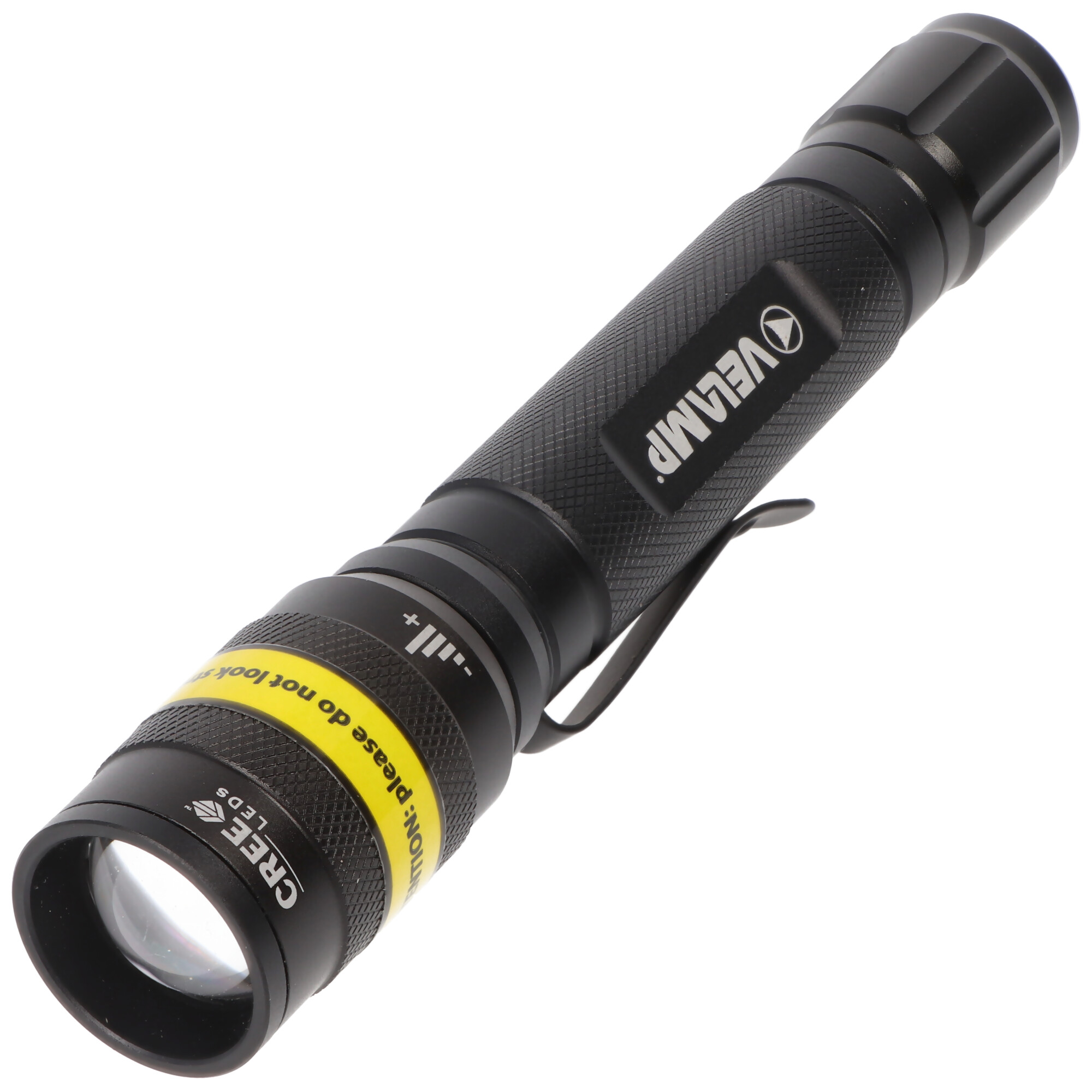 Velamp KOST, taktische Taschenlampe, CREE XPE-R3 LED, fokussierbar, extrem leicht, 140 Lumen, inklusive Batterien