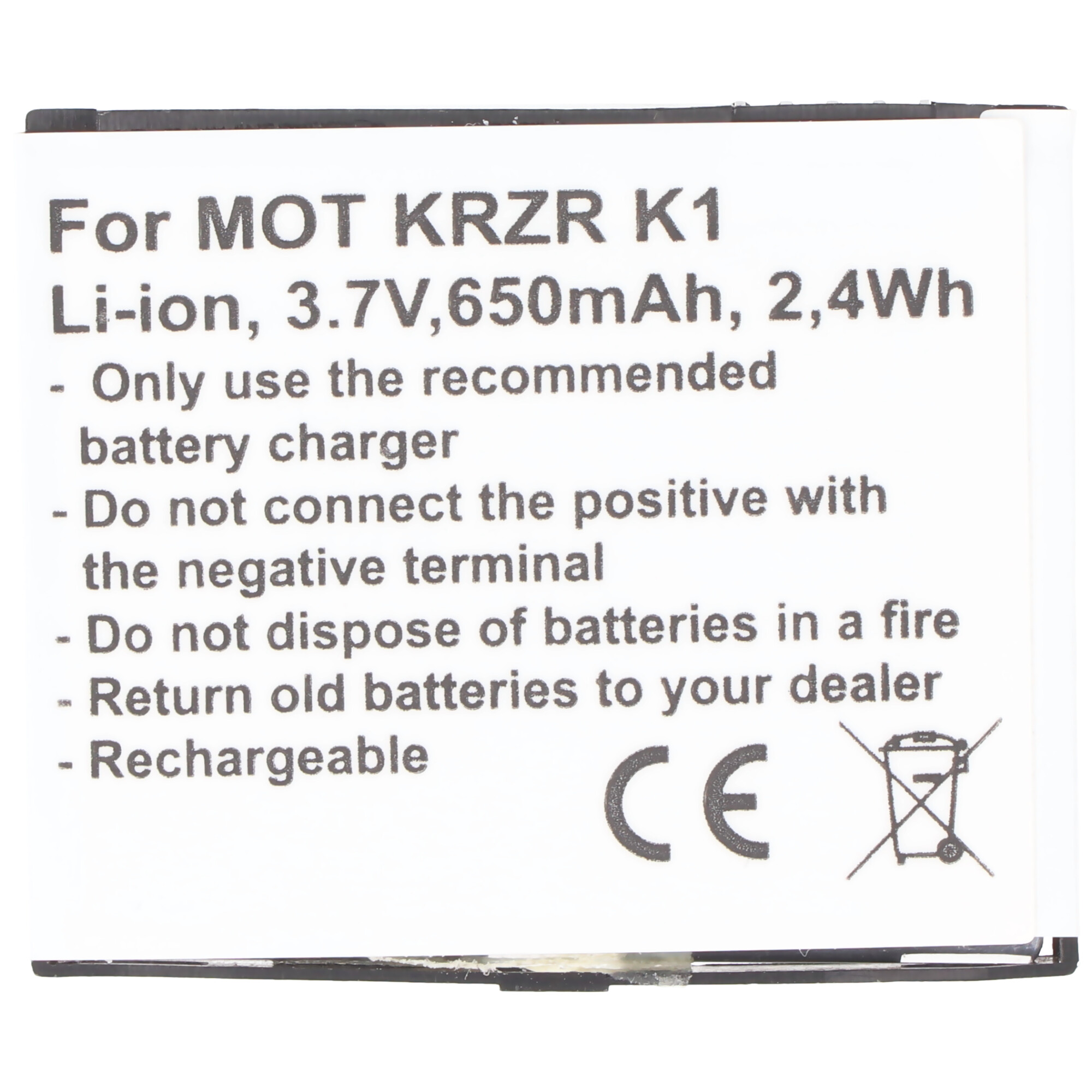 Akku passend für Motorola V1150, SVLR L2, ROKR Z6, RIZR Z3, KRZR K1, SVLR L6 Akku BC50, CFNN1043, CFNN7007