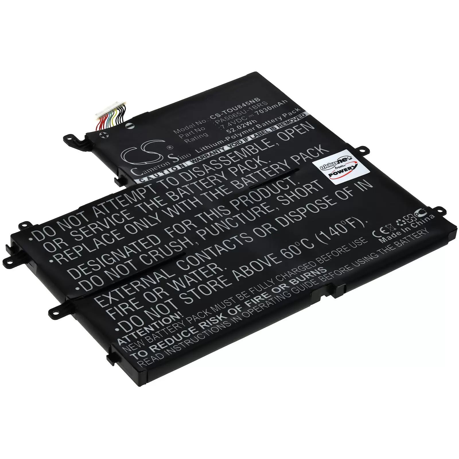 Akku passend für Laptop Toshiba Satellite U845W, Typ PA5065U-1BRS - 7,4V - 7030 mAh
