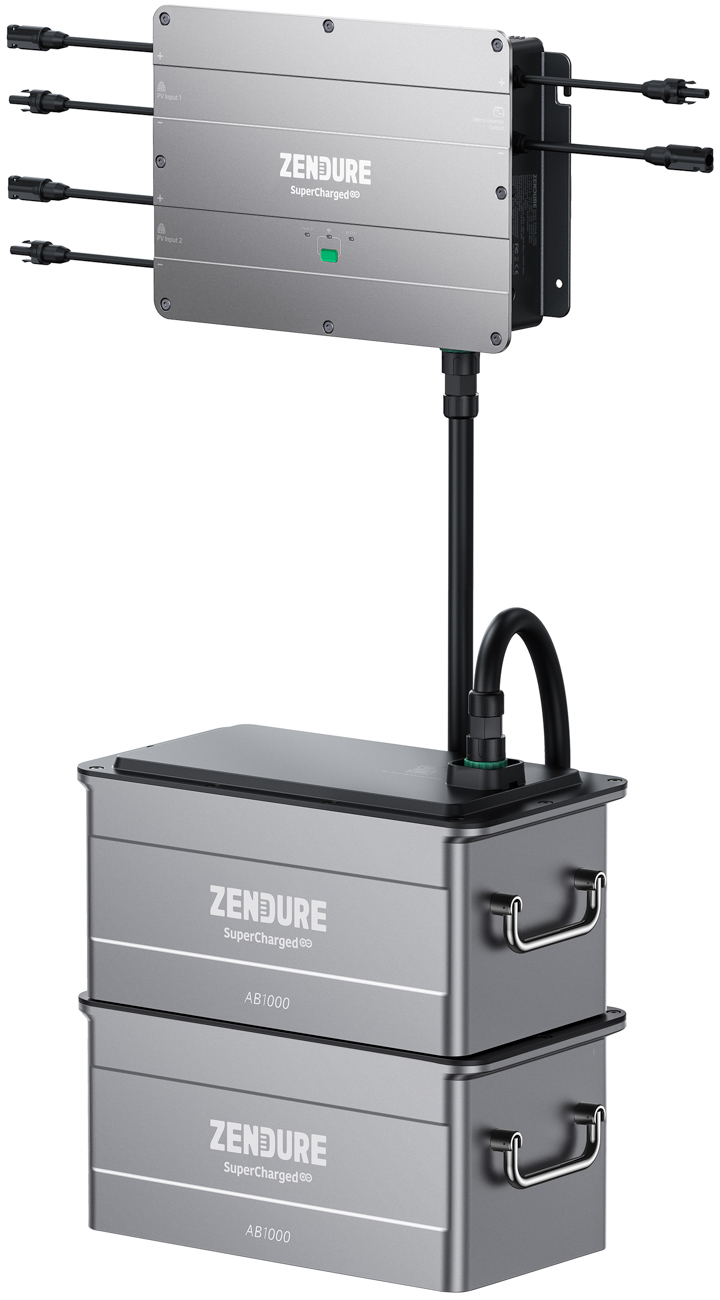 Zendure SolarFlow Set mit 2x Akku 48V / 40Ah / 1.920Wh Speichersystem für Balkonkraftwerke / Mini PV- Anlagen