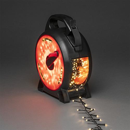 Micro LED Lichterkette 'Cluster' m. Kabelaufroller 800 ww LED 3848-100
