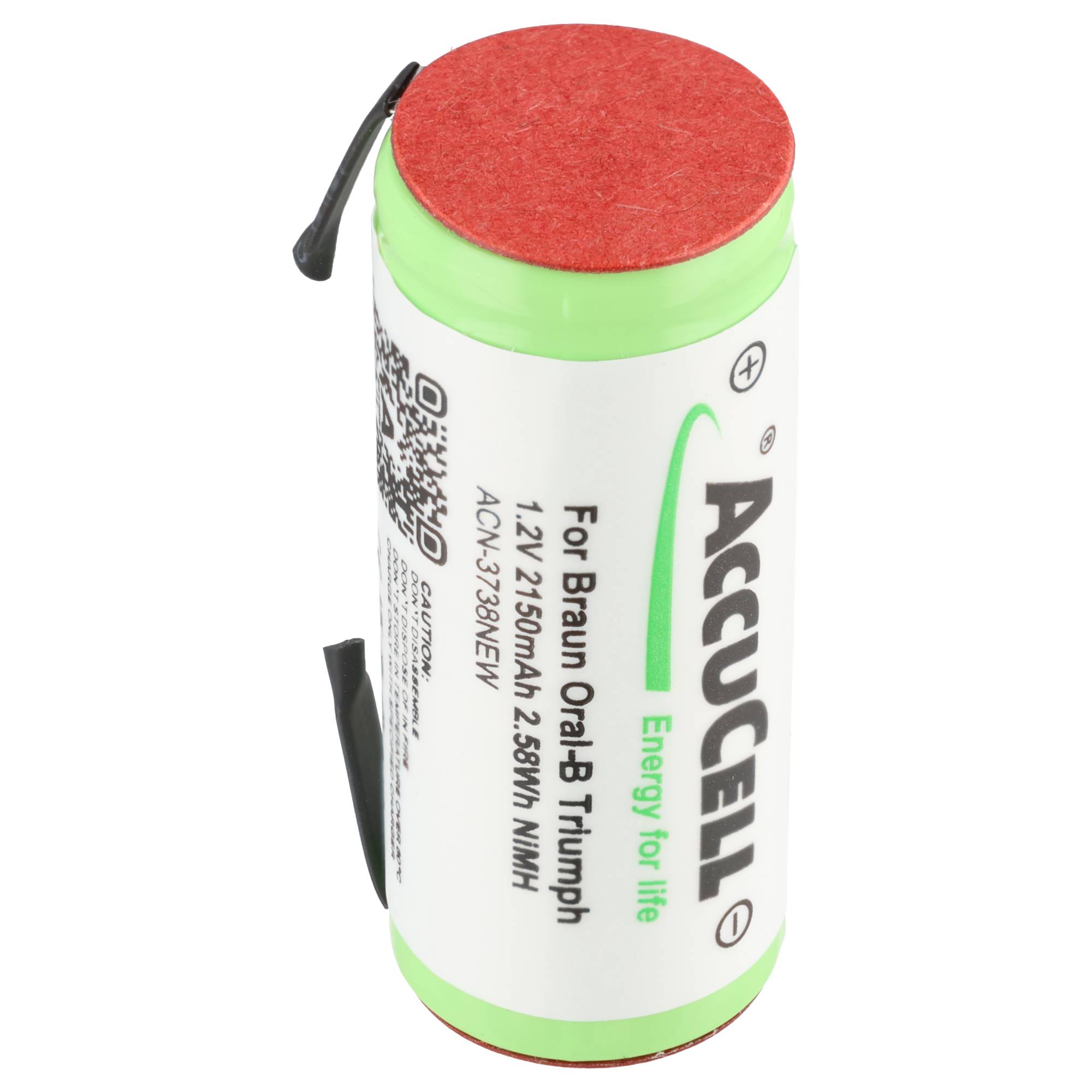 Akku NiMH 2150mAh 4/5A, 43x17mm passend für Braun Oral-B Triumph Serie (bitte Maße prüfen)