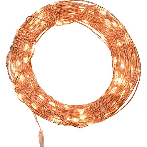 LED-Microlichterkette kupfer 200 ww LED 45378