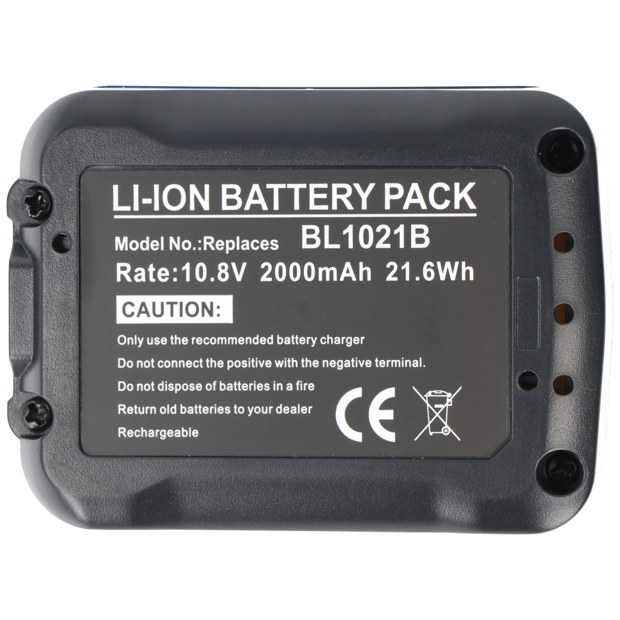 Akku passend für Makita BL1021B, Li-ion, 12V max. (10,8V), 2000mAh, 21,6Wh, schwarz
