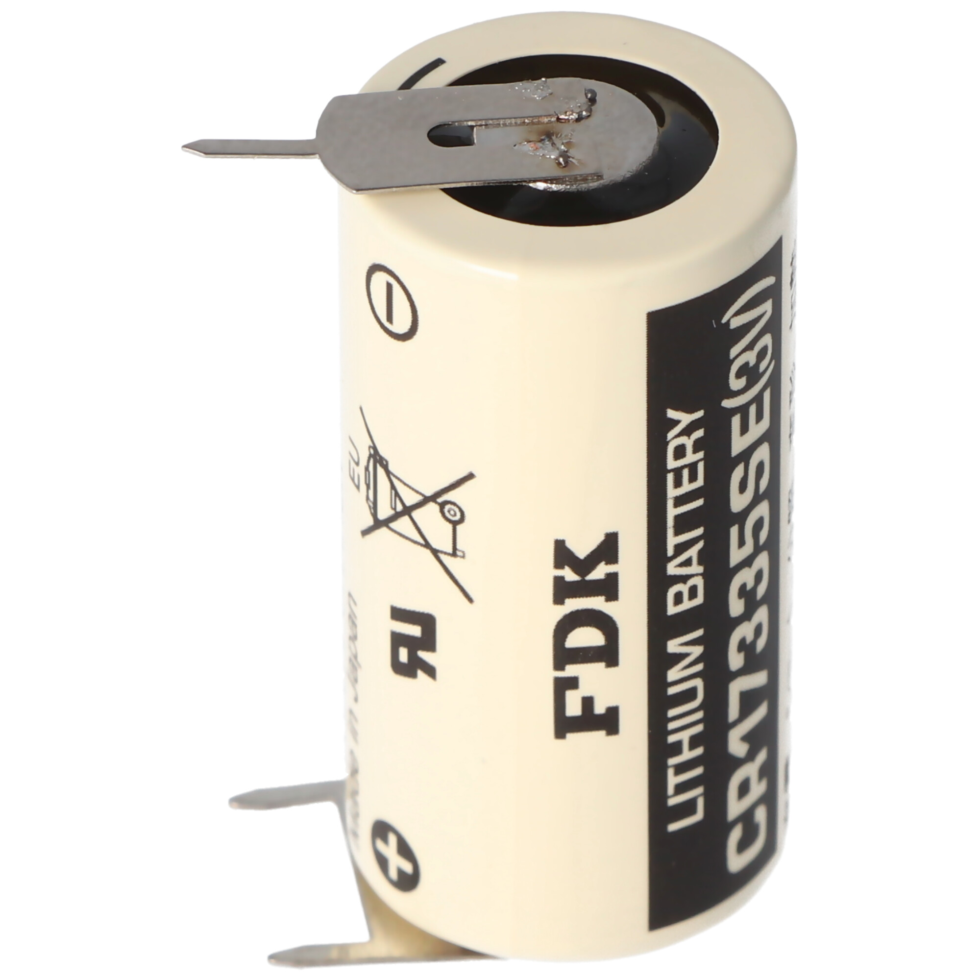 Sanyo Lithium Batterie CR17335 SE Size 2/3A, 3er Print Lötfahnen Rastermaß 10mm