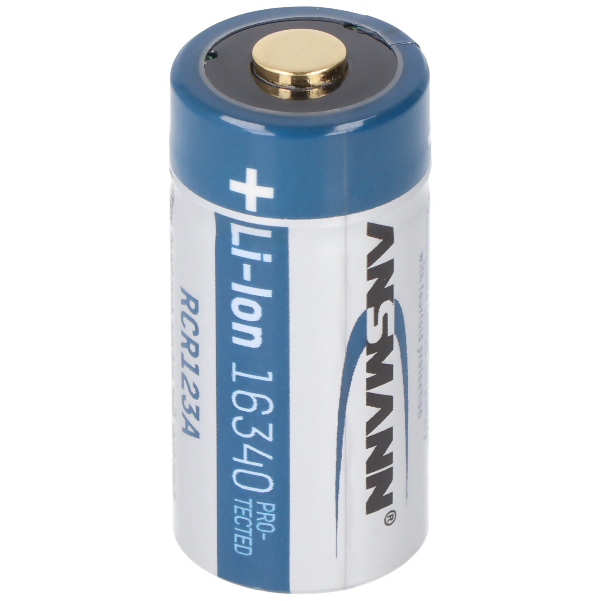 Ansmann 16340, RCR123, CR123A Li-Ion Akku mit USB-C Ladebuchse, 3,6V 850mAh min. 800mAh, mit Schutzschaltung
