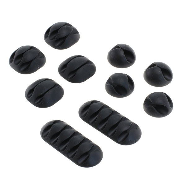 Kabelmanagement, die Kabelclips, Kabelhalter im 10er Set schwarz
