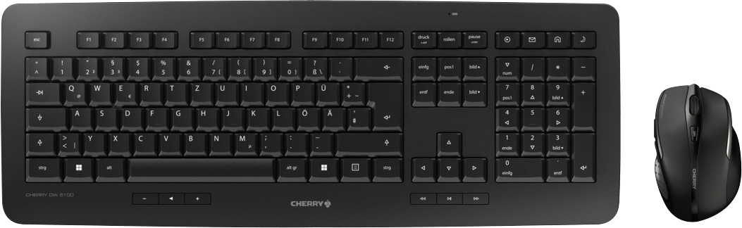 Cherry Tastatur-Maus Set DW 5100, Wireless, schwarz DE, Optisch, 1750 dpi, Retail