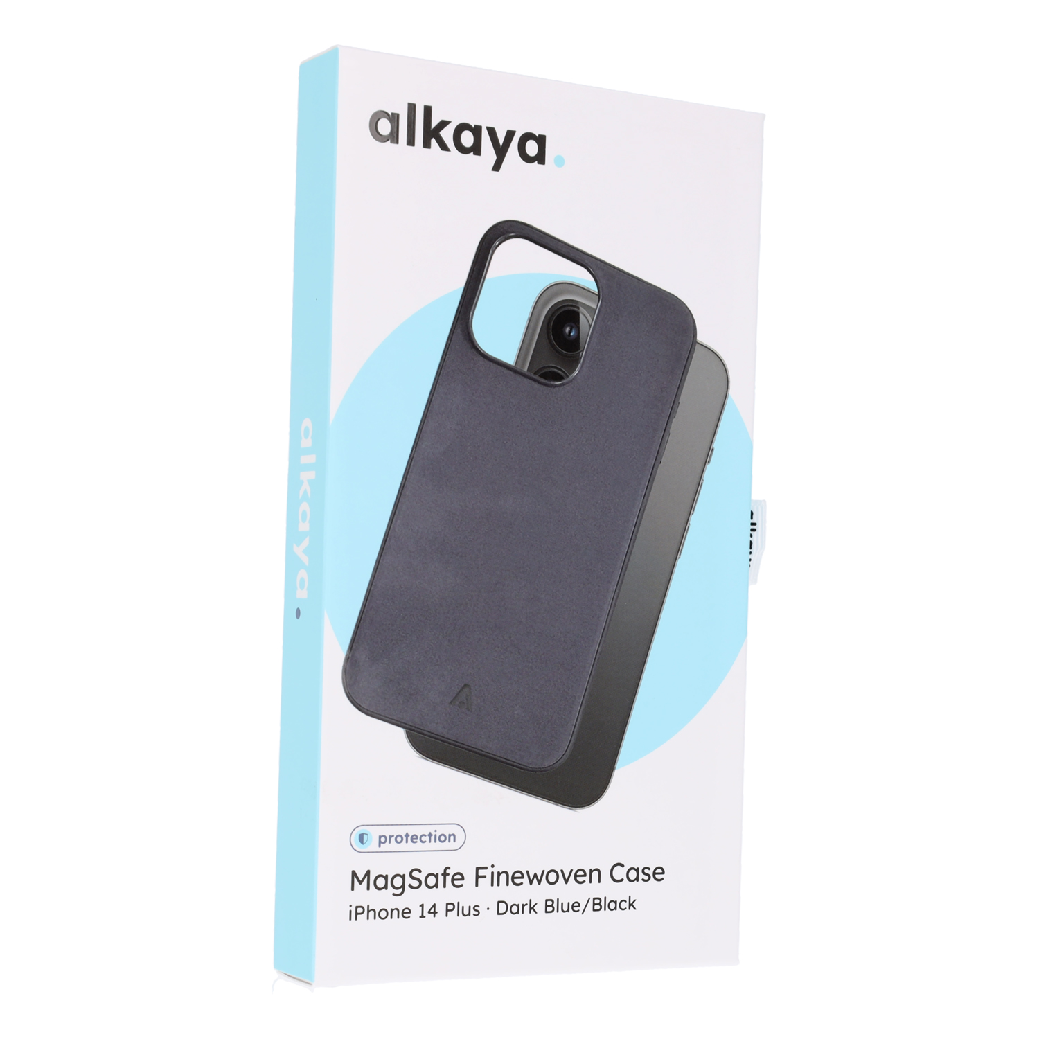 alkaya. LUCID MagSafe kompatible Schutzhülle Finewoven für iPhone 14 Plus, Schwarz
