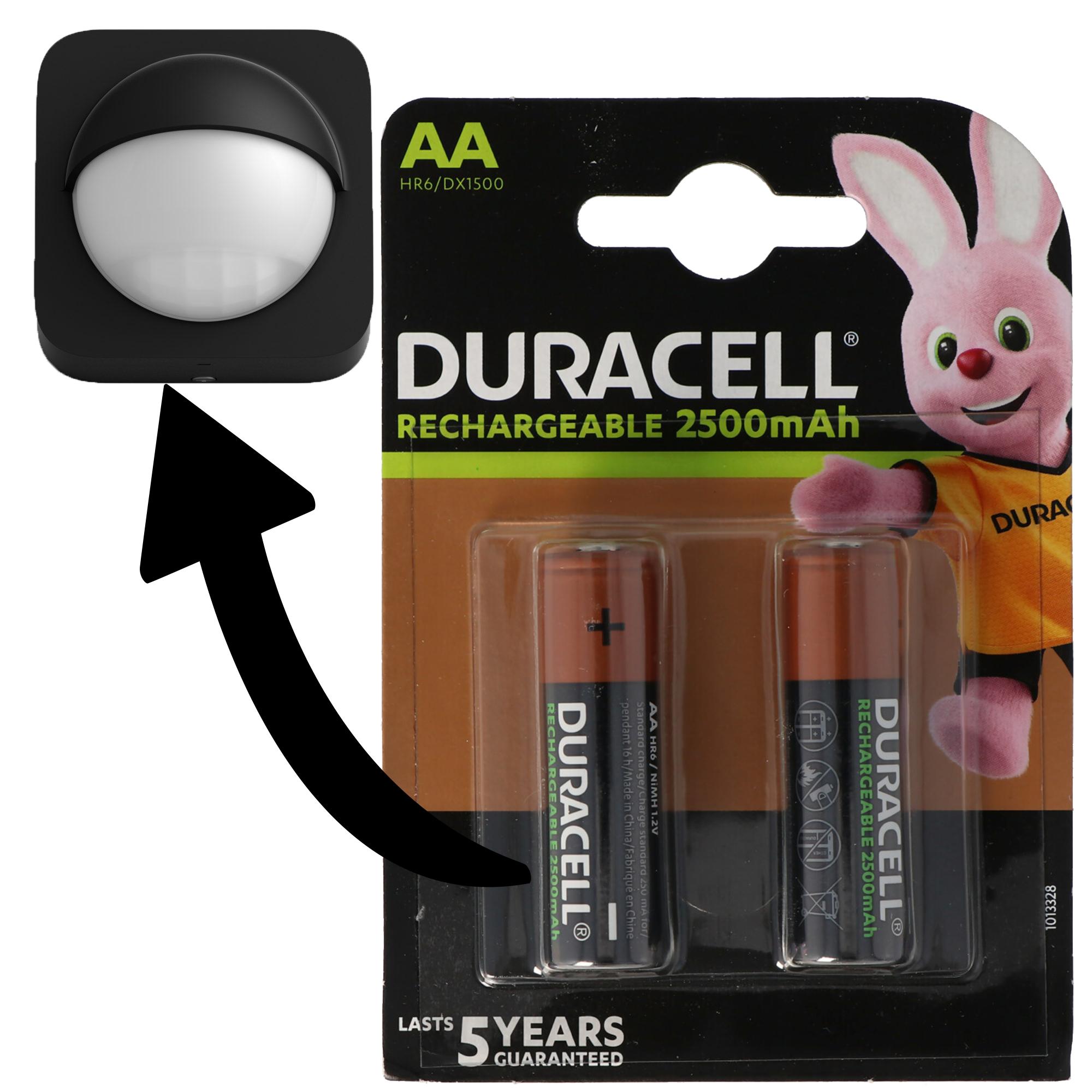 Akku passend für Philips HUE Motion Outdoor Sensor 2x Duracell 2500mAh Mignon AA