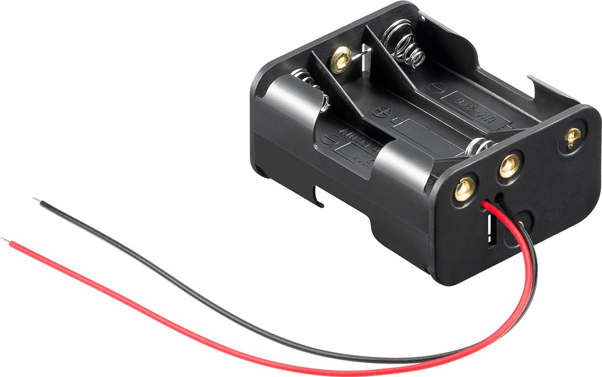 6x AA (Mignon) Batteriehalter - lose Kabelenden – Batteriehalter AA Mignon, Batterie Halterung Elektronik (Kunststoff)