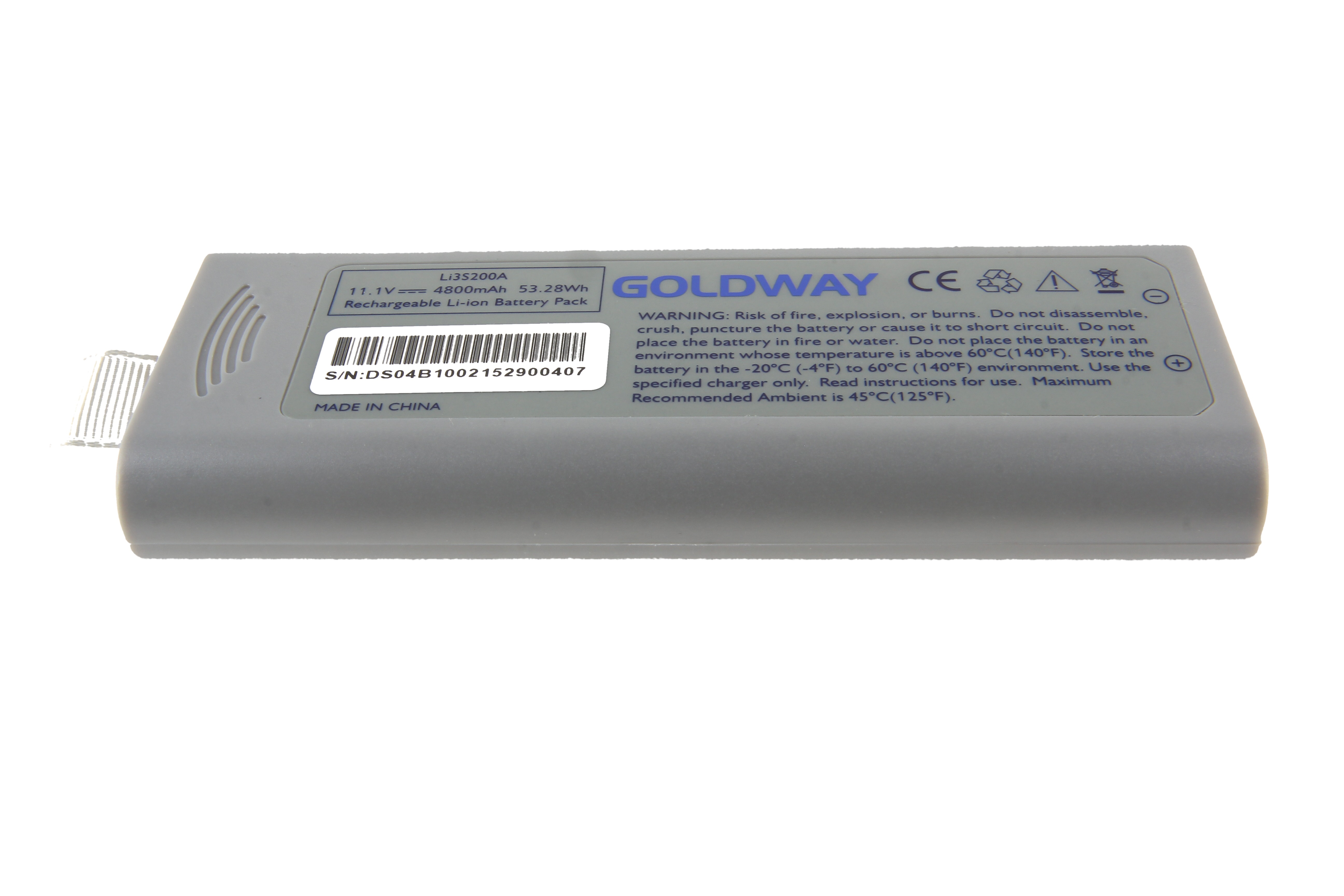 Original Li Ion Akku Goldway für Monitor G30 (LI3S200A) Ref. GOLD-G30 - 11,1 V 4800 mAh 147x60x23 mm