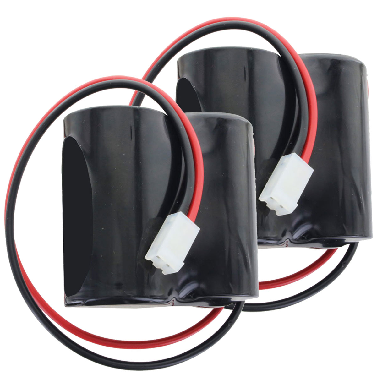 2 Stück Ersatzbatterie passend für ABUS FU2986, FU8220, FU8222, Secvest kompatibel für 2WAY-Funk-Außensirene (bitte Polung beachten)