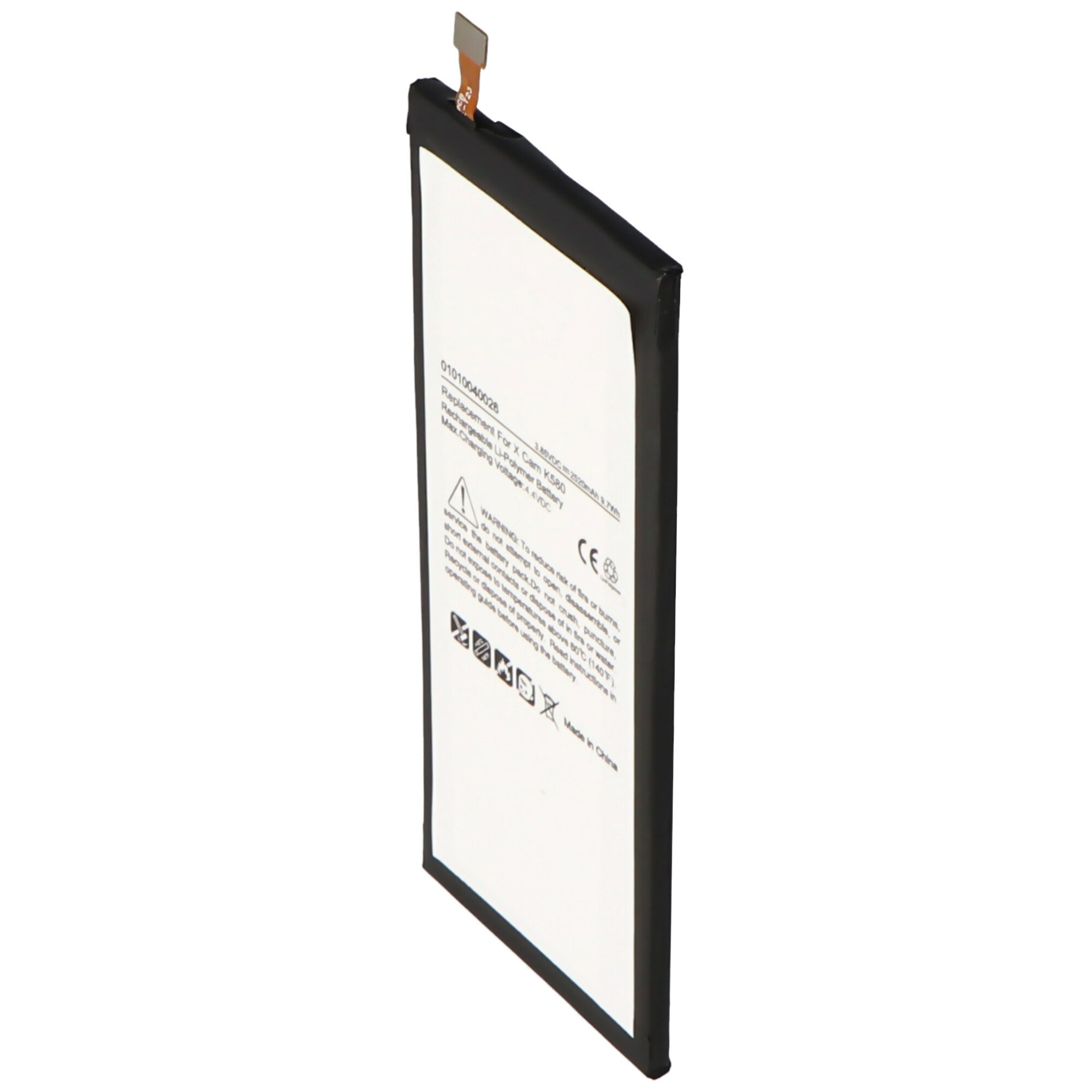 Akku passend für LG X Cam K580, Li-Polymer, 3,85V, 2520mAh, 9,7Wh, built-in, ohne Werkzeug