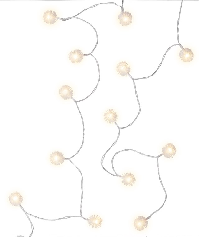 Goobay 20er LED-Lichterkette "Schneeball" - mit Timer-Funktion, warmweiß (3000 K), batteriebetrieben