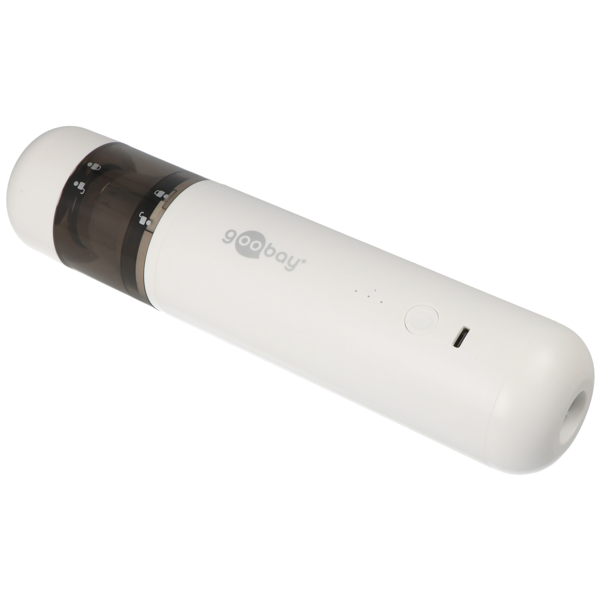 Goobay Mini Akku-Handstaubsauger Advanced (weiß) 120 W mit USB-C und Zubehör