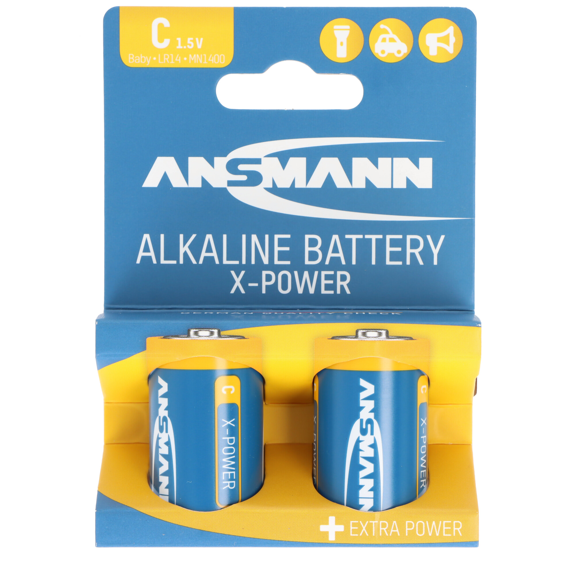 Ansmann X-Power Alkaline Batterie Baby C, LR14, 2er Papierblister