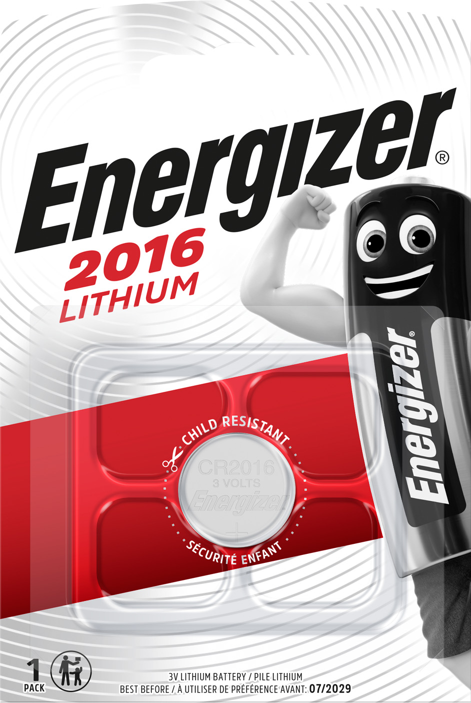 Energizer Batterie Lithium, Knopfzelle, CR2016, 3V Electronics, Retail Blister (1-Pack)