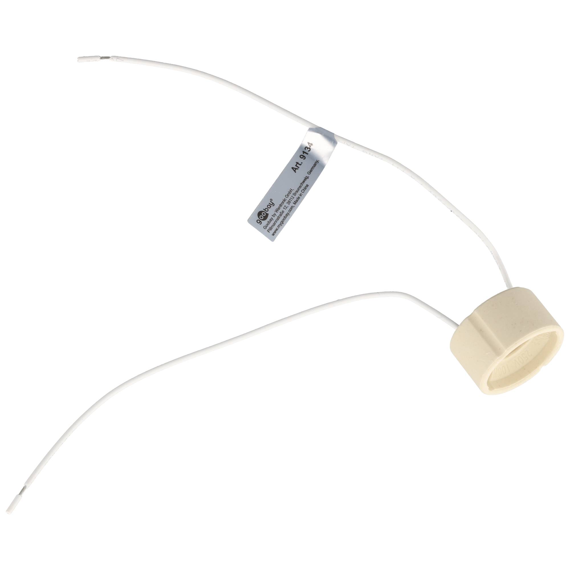 Goobay GU10 Lampenfassung mit Zwillingslitze - max. 100 W/250 V (AC), 0,15 m Kabel, Keramik