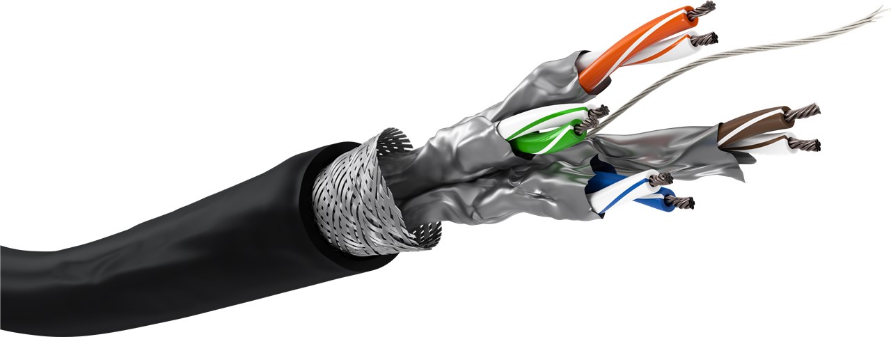 Goobay CAT 6 Outdoor Netzwerkkabel, S/FTP (PiMF), schwarz - Kupferkaschierter Aluminiumleiter (CCA), AWG 26/7 (stranded), Polyethylen-Kabelmantel (PE)