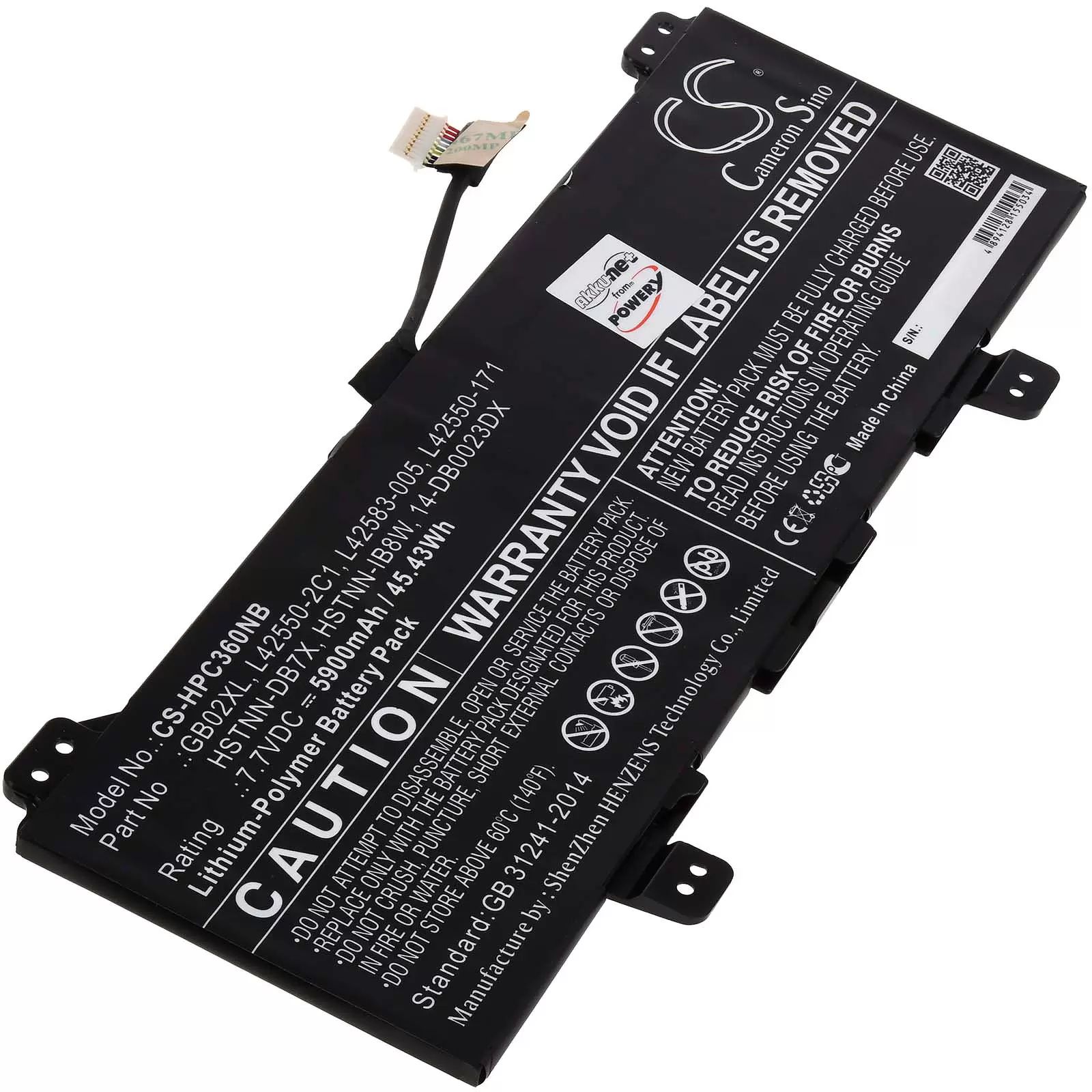 Akku passend für Laptop HP Chromebook X360 11 G6, Typ GB02XL - 7,7V - 5900 mAh