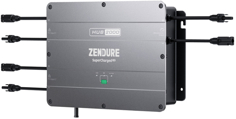 Zendure SolarFlow Hub 2000 Inverter für Balkonkraftwerkspeicher max AC-Ausgang 1200W, IP65, W-LAN, Bluetooth, Wifi Verbindung möglich
