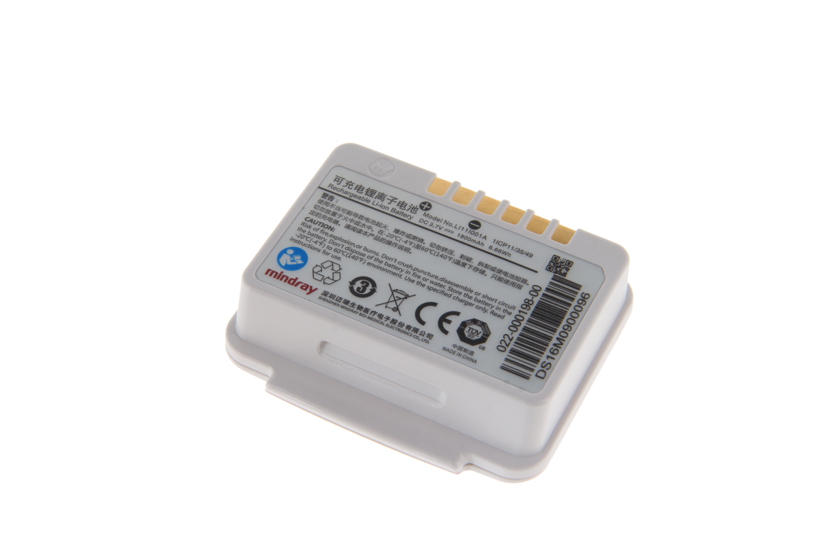 Original Li Ion Akku für Mindray Monitor BP10 115-035534-00 - 3,7 V 1800 mAh 57,2x49,3x15,3 mm
