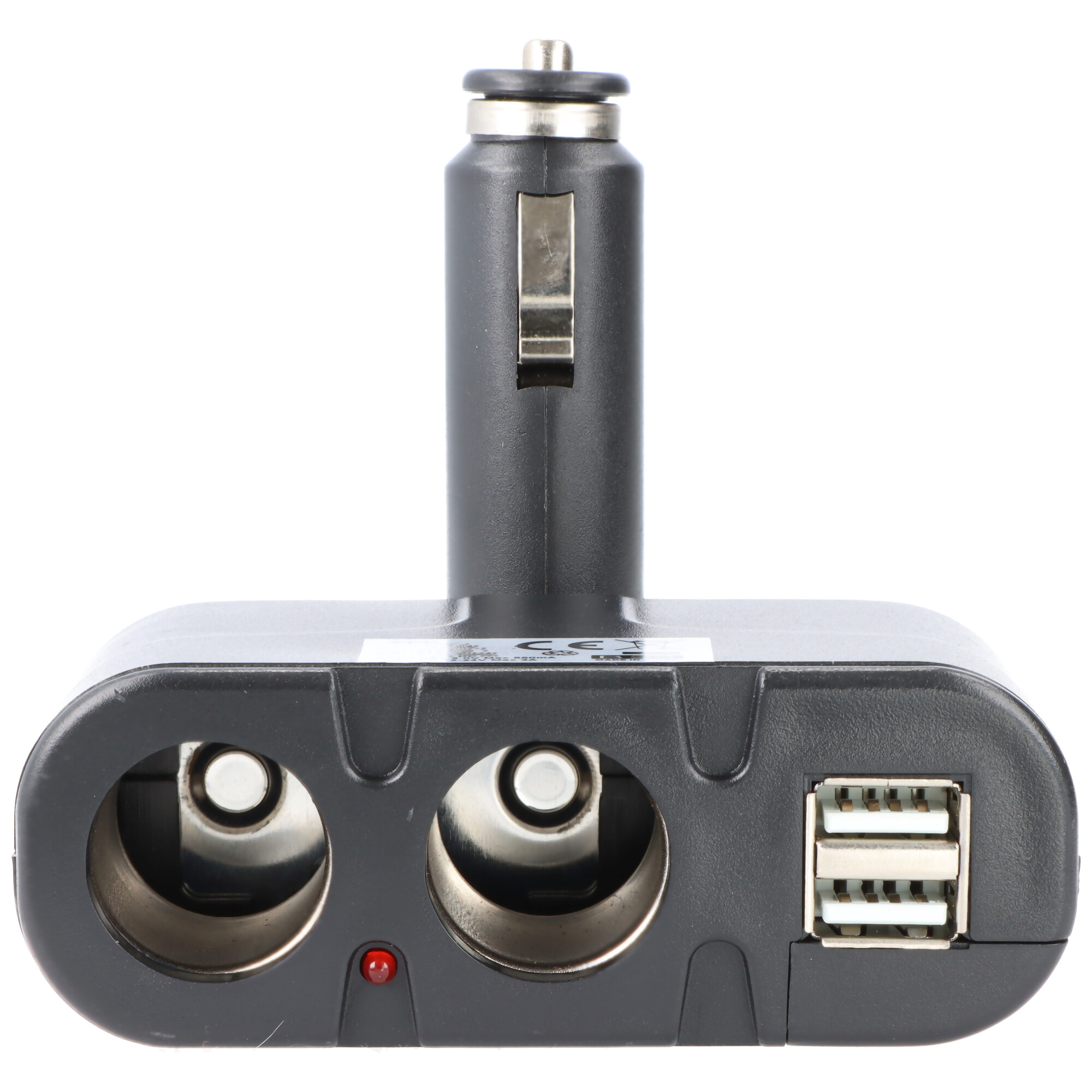 AccuCell KFZ-Adapter, Verteiler Zigarettenanzünder - Stecker auf 2x Kupplung + USB