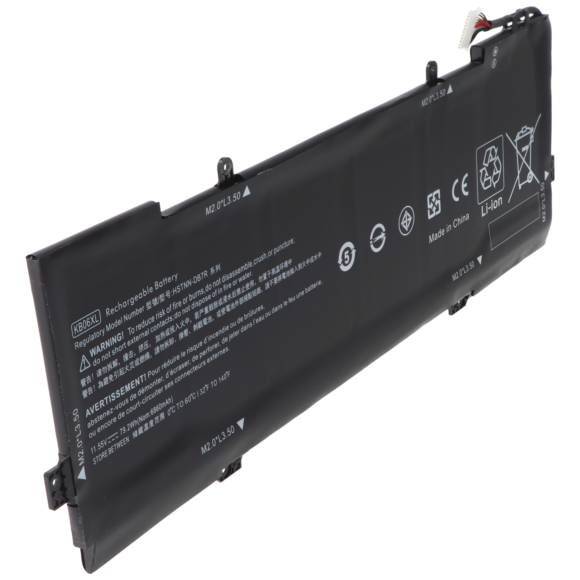Akku passend für HP Spectre X360 15-bl001ng, Li-Polymer, 11,55V, 6840mAh, 79Wh, built-in, ohne Werkzeug