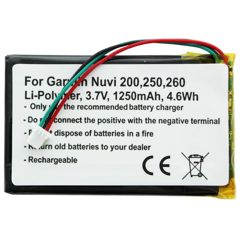 Akku passend für Garmin Nuvi 200w, 361-00019-11, 361-001-11 , 010-00621-10