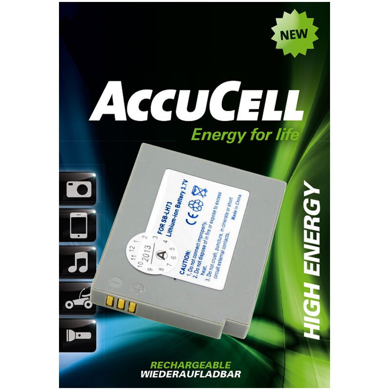 AccuCell Akku passend für Samsung SB-LH73 Akku für Digital Kamera Akku