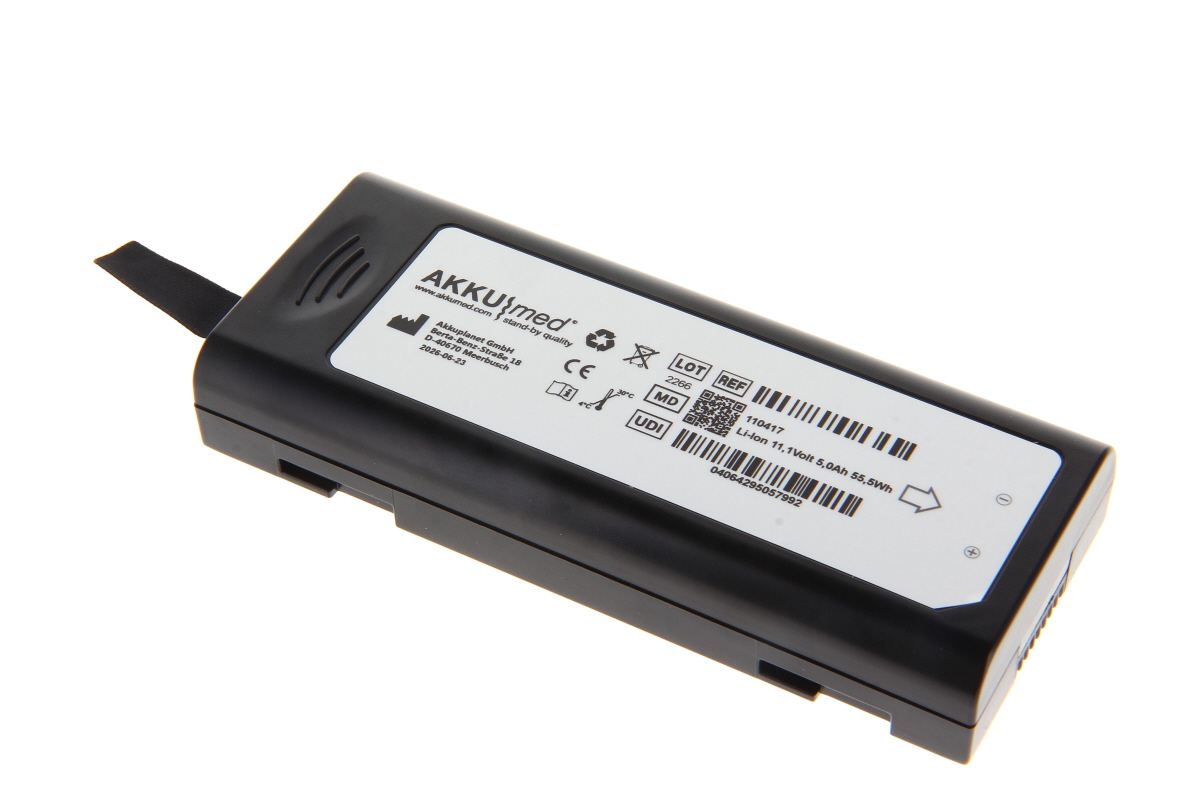 AKKUmed Li Ion Akku passend für Mindray Monitor T5/T8/T9 iMEC 8/ IMEC 10/ IMEC 12 - 11,1 V 5200 mAh 147x59,8x23 mm