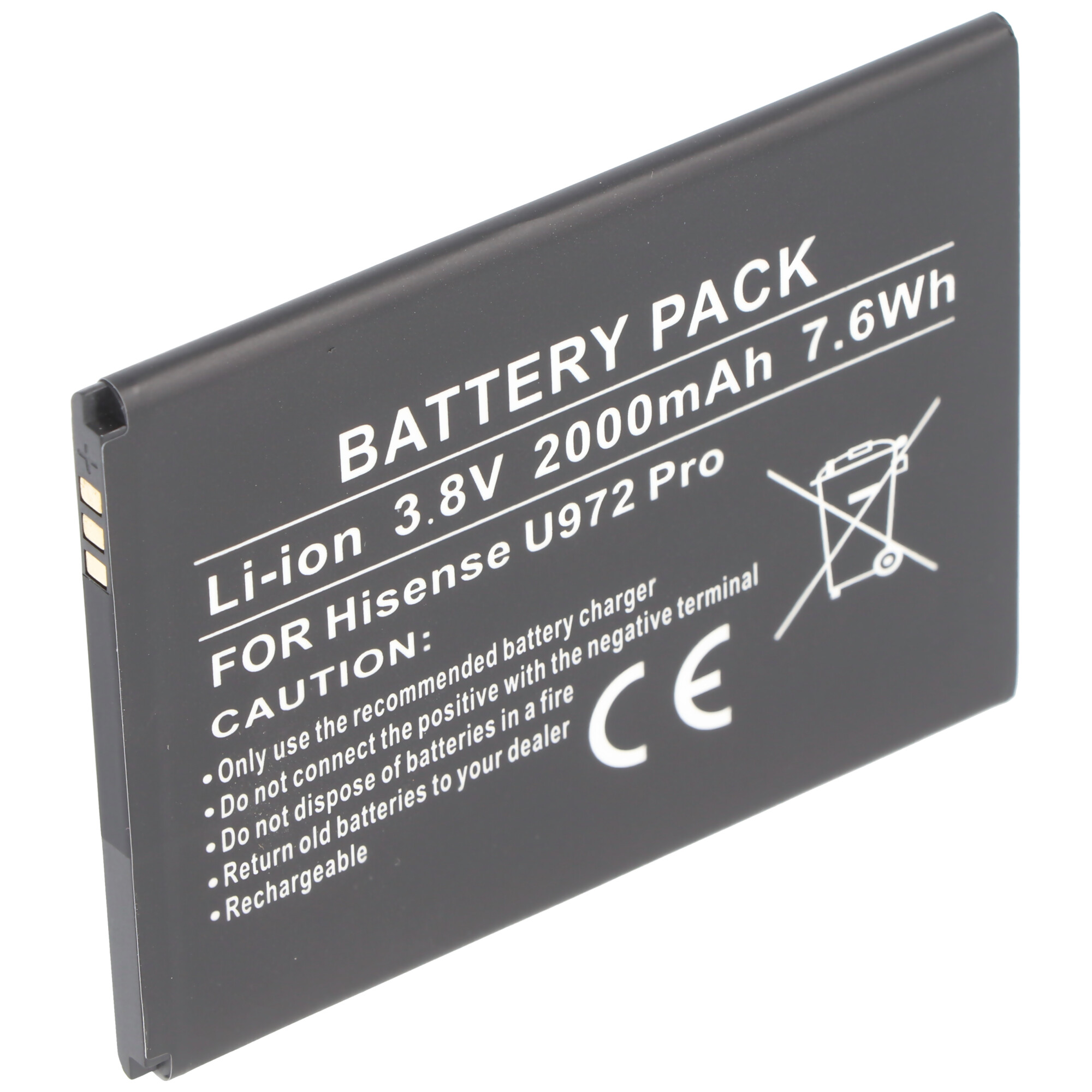 Akku passend für den Hisense U972 Pro Akku Li38200F ca. 76 x 59 x 5,1mm