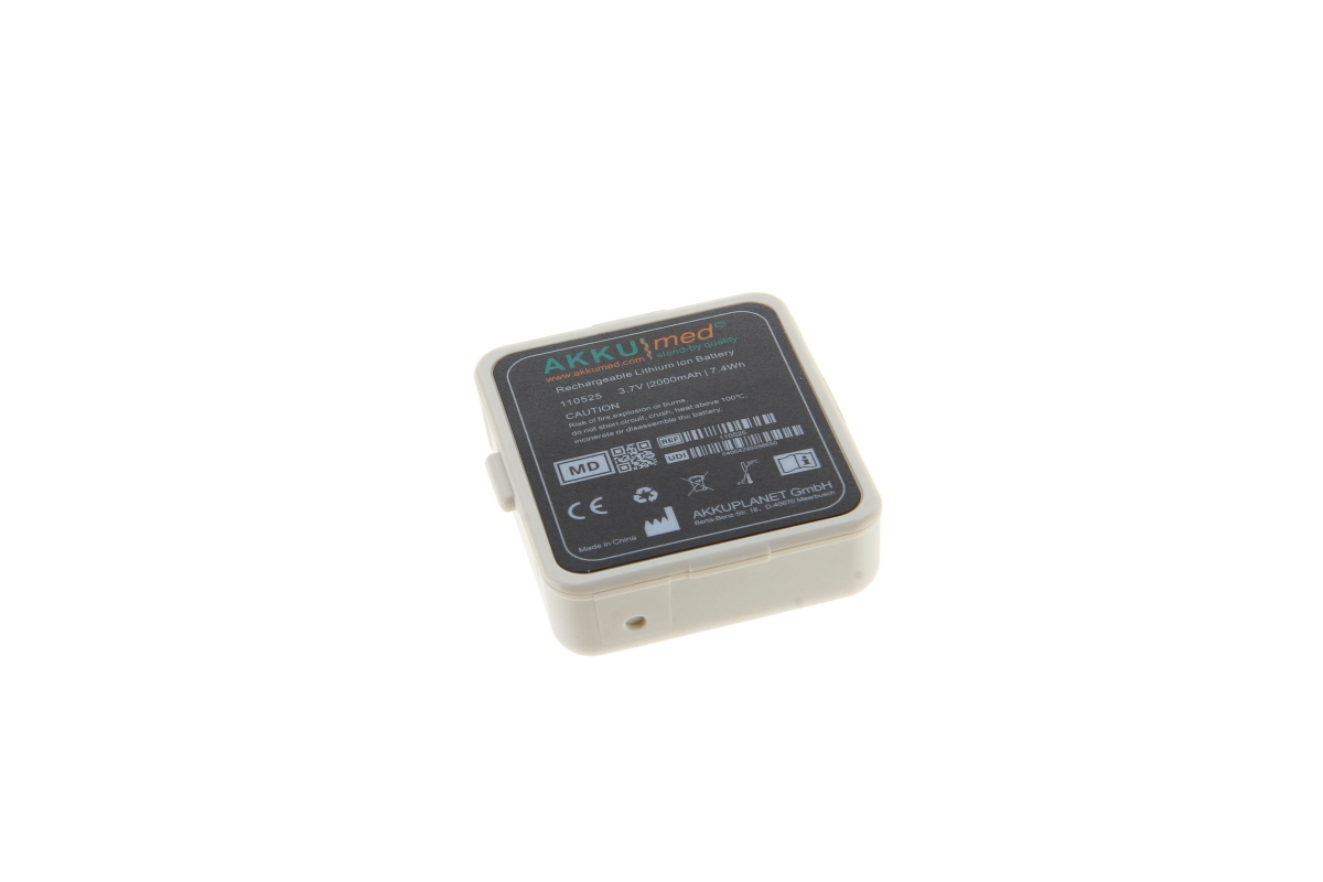 AKKUmed Li ION Akku für Philips Monitor Intellivue MX40 Typ 989803176201, 989803174131 - 3,7 V 2000 mAh 57x50x18 mm
