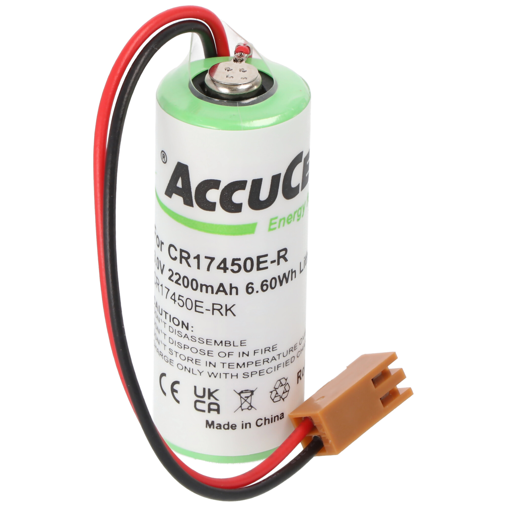 Lithium Batterie CR17450E-R Size A, LX98L-0031-0012, mit Kabel und Stecker, Fanuc A98L-0031-0012 Batterie, Stecker beachten, vergleichen