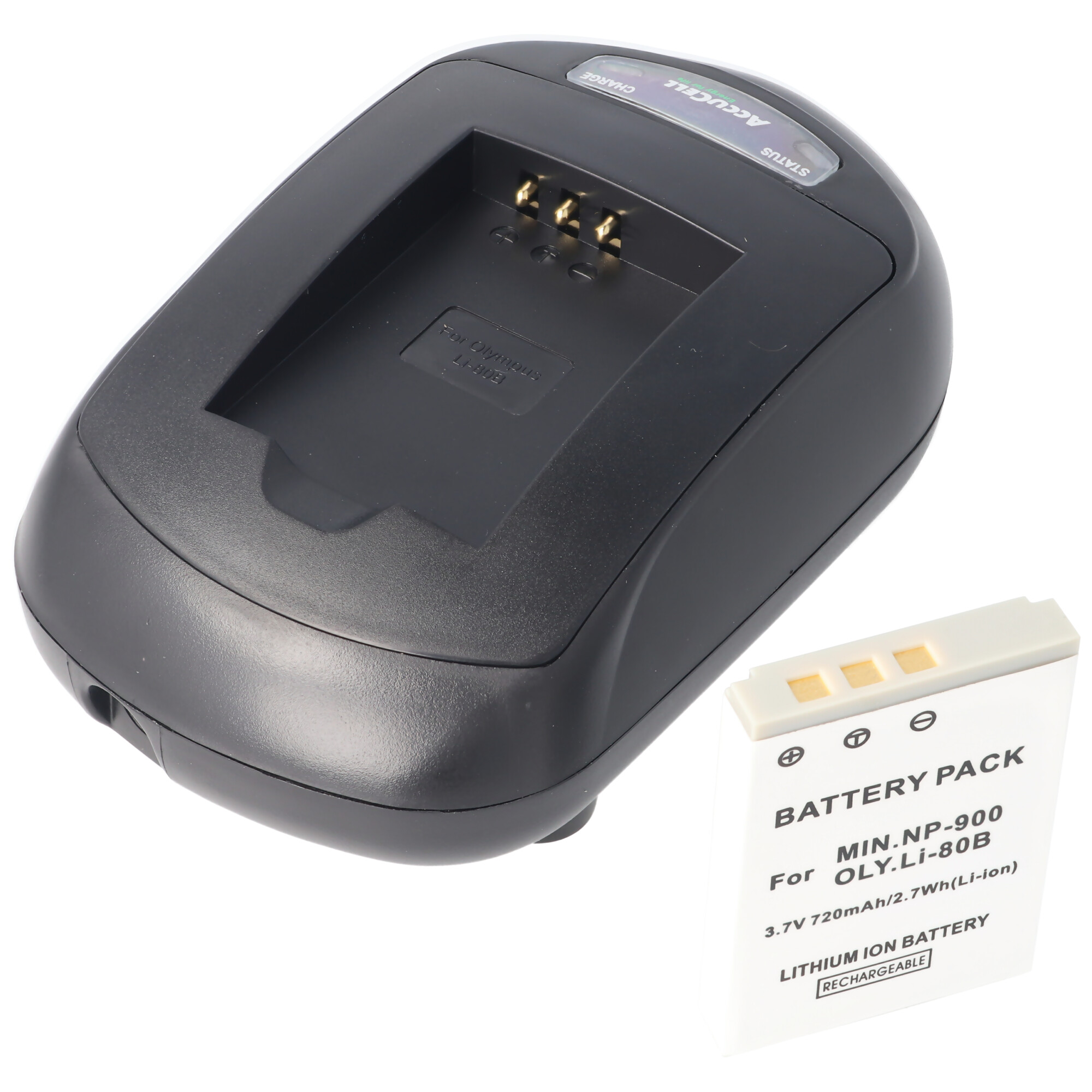 AccuCell Ladegerät und Akku passend für den Akkutyp 02491-0028-00