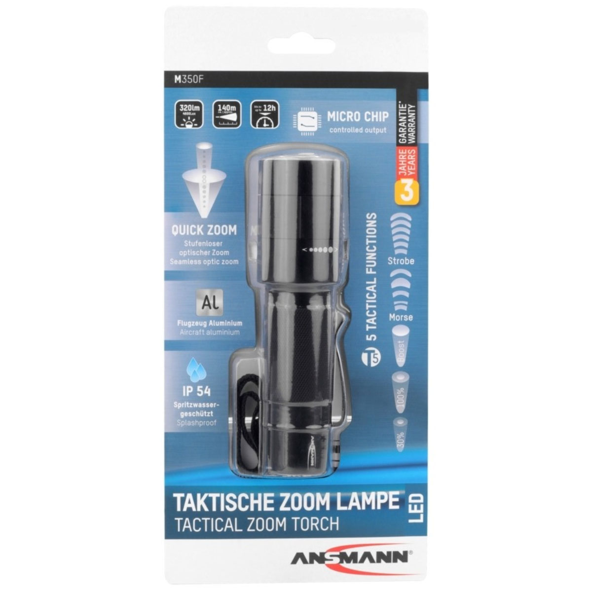Ansmann M350F LED-Taschenlampe schwarz