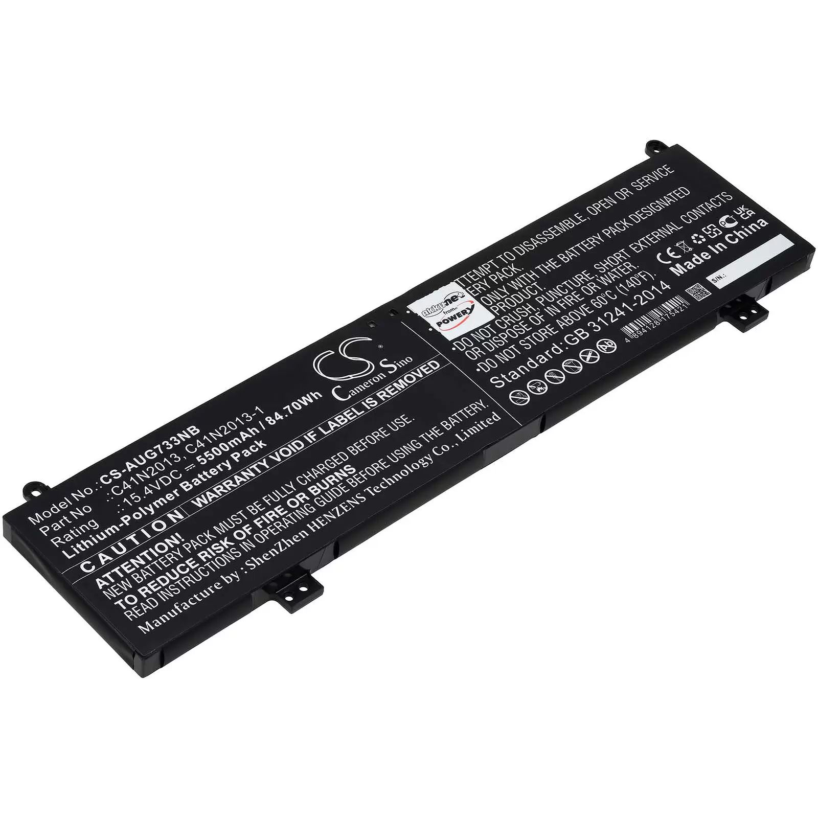 Akku passend für Gaming Laptop Asus ROG Strix G15 G513, TUF Gaming F15 FX507ZM, Typ C41N2013 - 15,4V - 5500 mAh