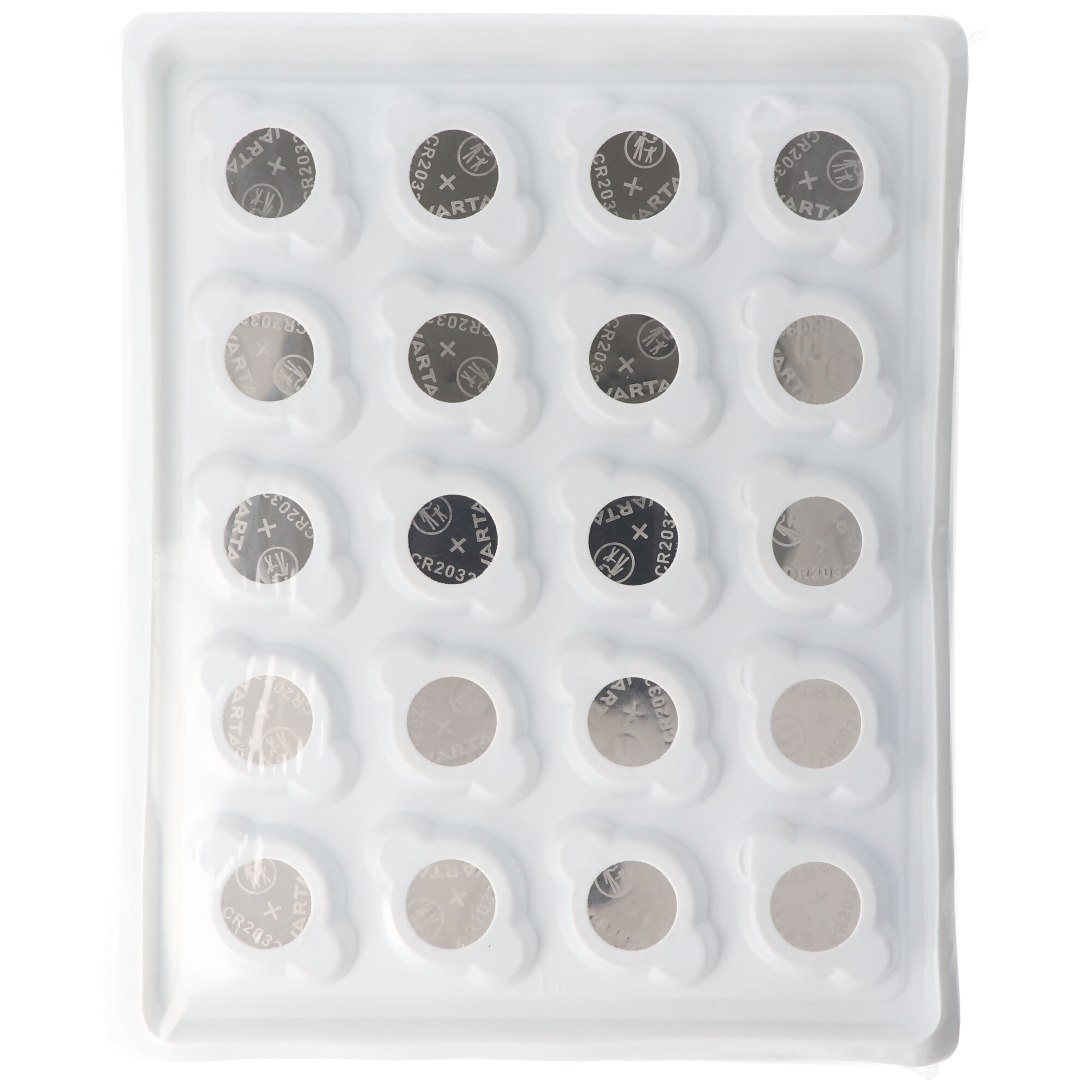 320 Stück einzelne Varta CR2032 Lithium Batterien in 20er Tray Verpackung zum entnehmen, Großpackung