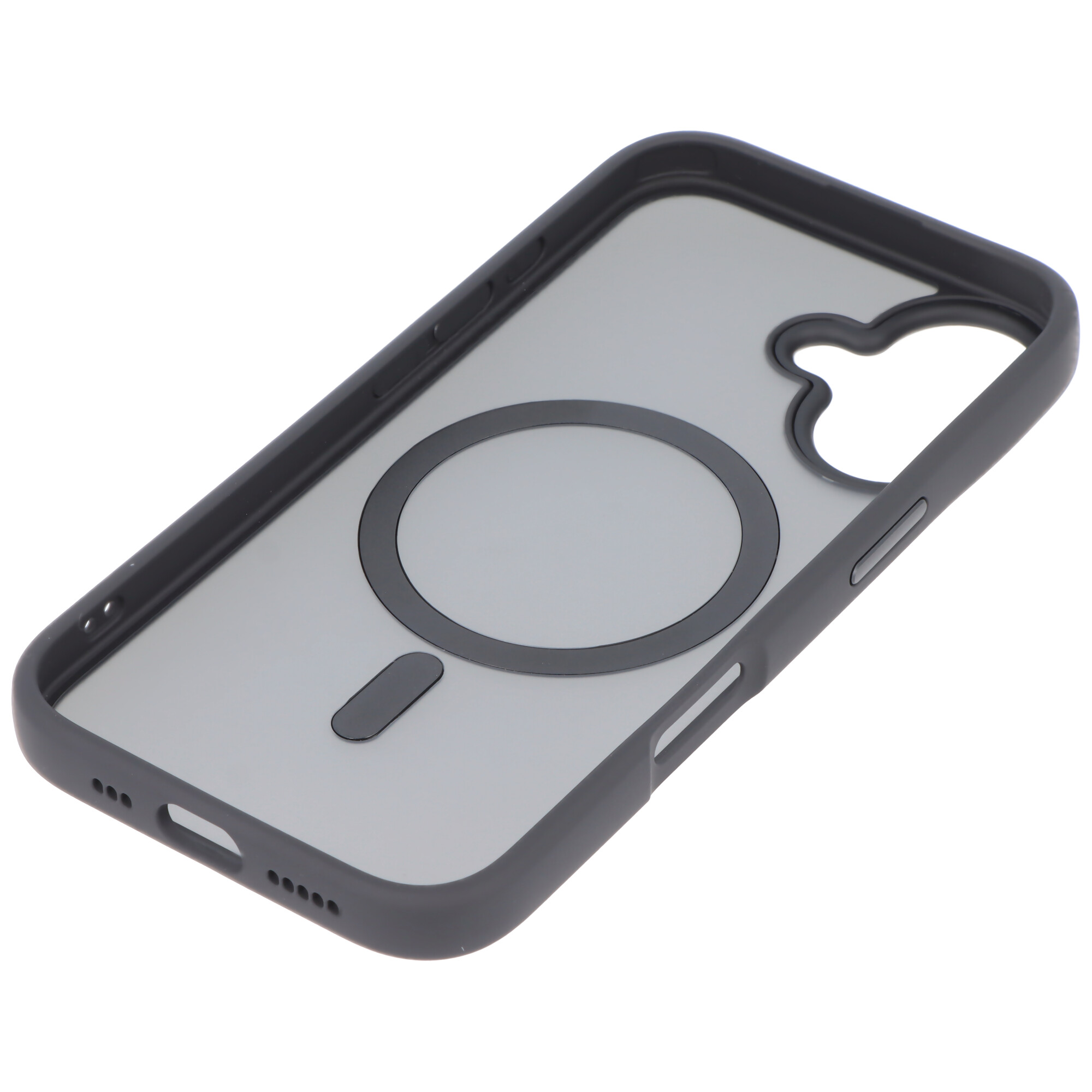 Hülle passend für Apple iPhone 16 - schwarz transparent MagSafe Wireless Charging